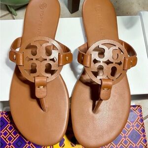 Tory Burch Miller Sandals Bourbon Miele Size 9